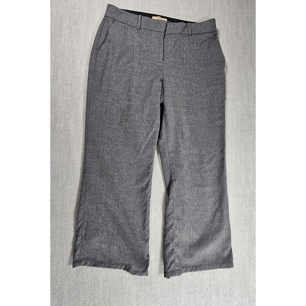 Talbots Slim Wide Leg Ankle Pants 99% Wool Gray Sz 8